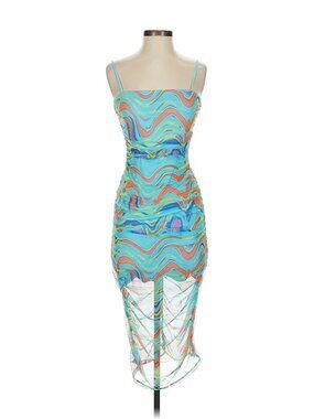 Teal and Rainbow Funky Cocktail Dress